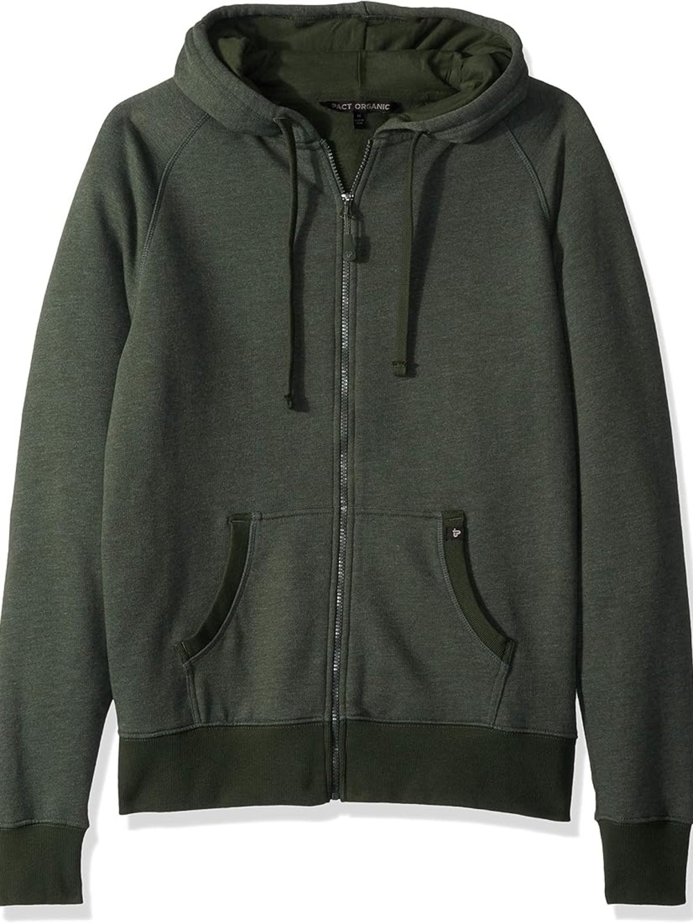NWOT Pact Sz S Unisex Classic Full Zip Hoodie in Olive Green W/ Pockets